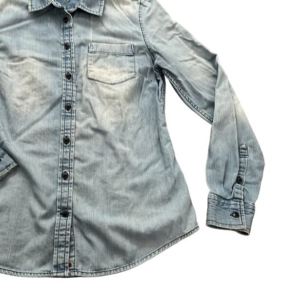 Tommy Hilfiger Women's Long Sleeve Blue Denim Casual Button Down Shirt Size SP - Picture 4 of 10